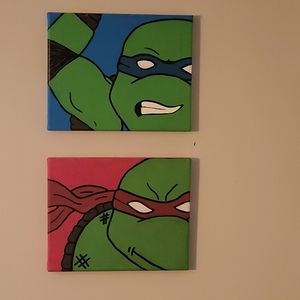 Set of 4 Ninja Turtle canvases